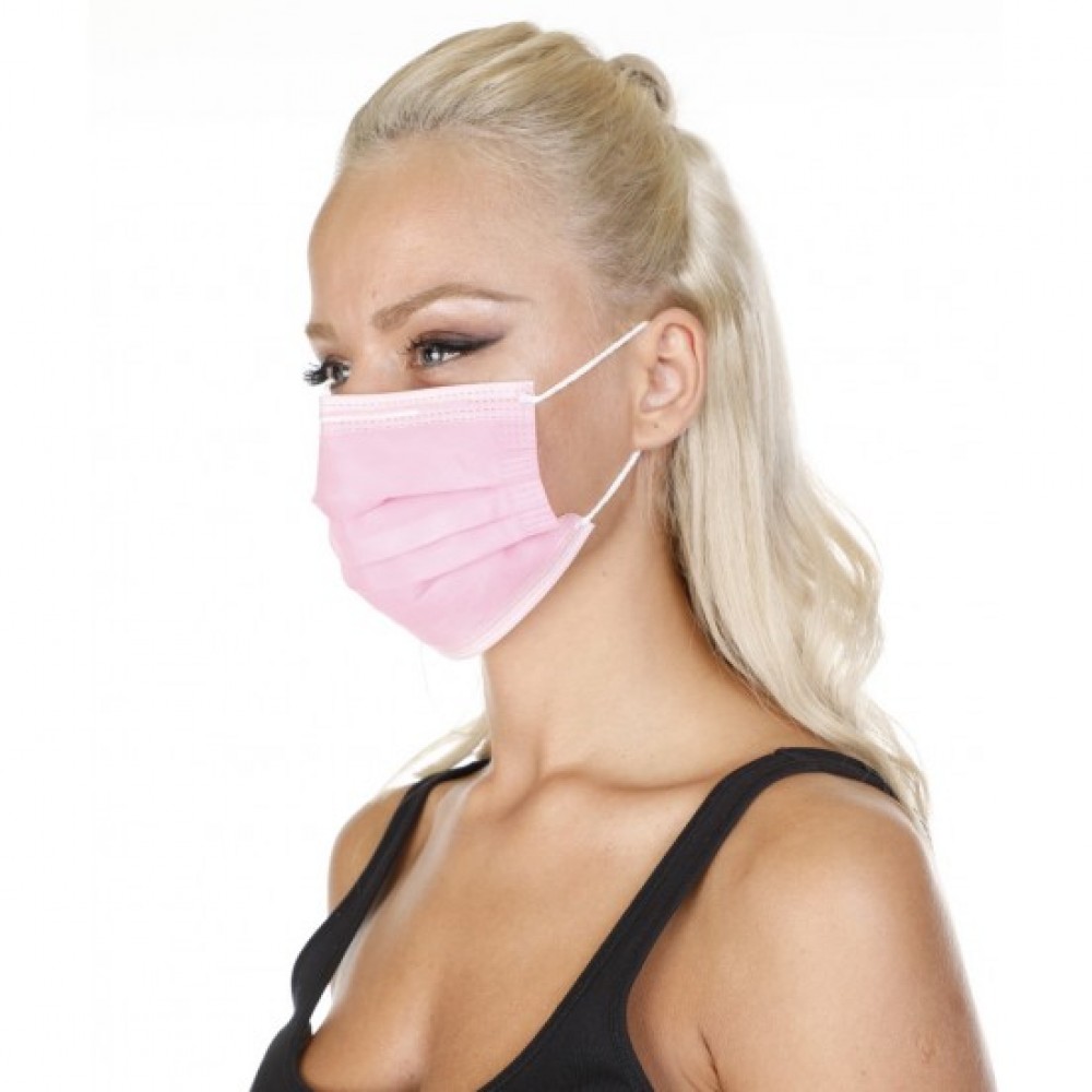 Wholesale Rubmedical Ultrasonic Surgical Mask Pink 3 Ply 50pcs in Box